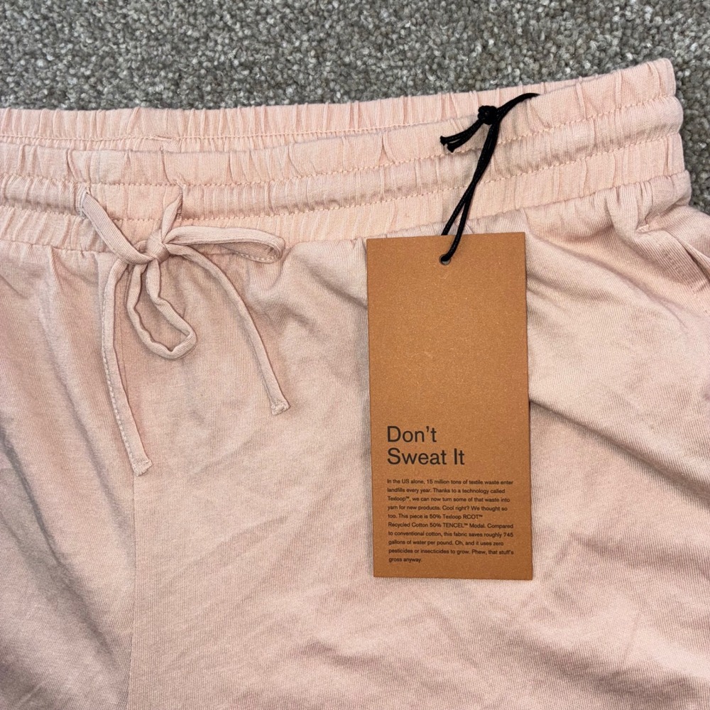 Girlfriend Medium Collective Pink Recycled Cotton Blend‎ Wide Leg Lounge Pants